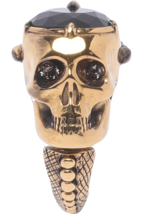 ウィメンズ Alexander McQueenのリング Alexander McQueen Skull Embellished Ring