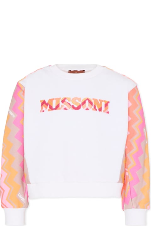 Homeware Missoni White Sweatshirt For Girl With Logo
