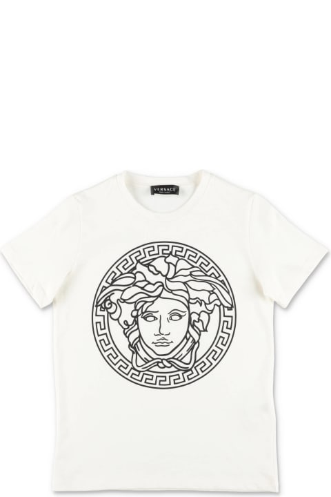 ウィメンズ新着アイテム Versace Versace T-shirt Bianca In Jersey Di Cotone Bambino