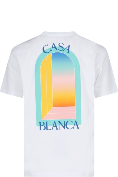 Casablanca ملابس علوية لـ القسم الرجالي Casablanca 'l' Arc Coloré T-shirt