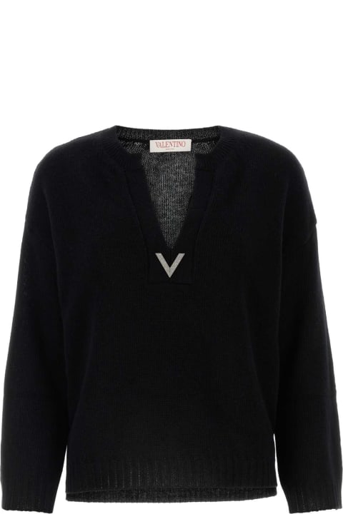 ウィメンズ Valentino Garavaniのニットウェア Valentino Garavani Black Wool Oversize Sweater