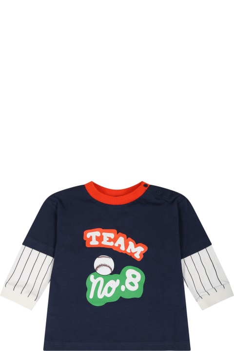 Topwear for Baby Girls Kenzo Kids Blue T-shirt For Baby Boy With Print