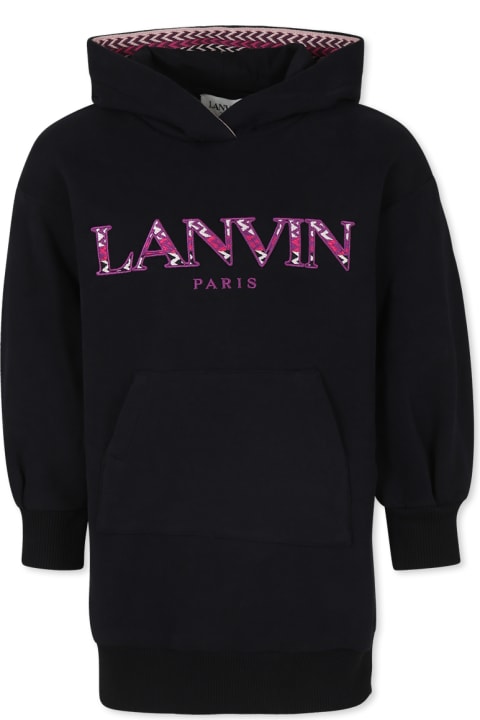 Lanvin Dresses for Girls Lanvin Black Dress For Girl With Logo