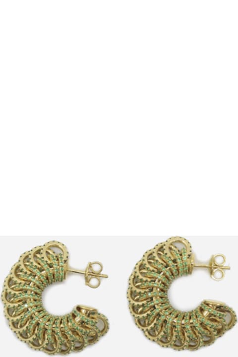 Homeware Bottega Veneta Gold-plated Silver Earrings And Crystals