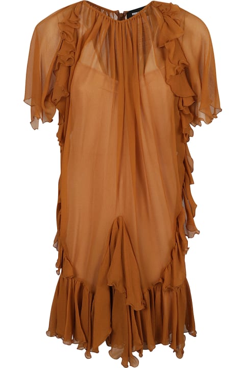 Fashion for Women Dsquared2 Ruffled See-through Dress
