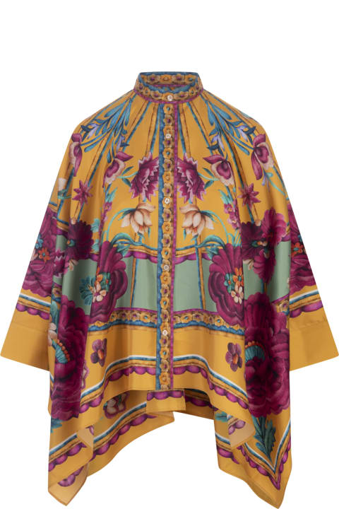 Fashion for Women La DoubleJ Zodiac Placée Marigold Foulard Shirt In Silk Twill