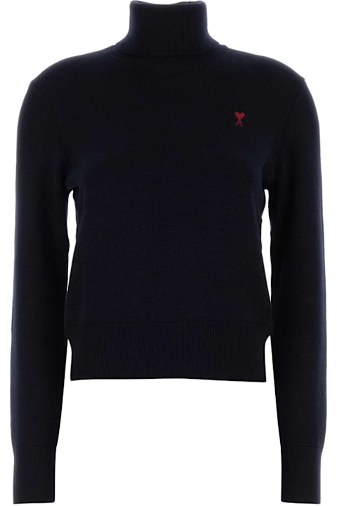 Ami Alexandre Mattiussi for Kids Ami Alexandre Mattiussi Midnight Blue Wool Sweater