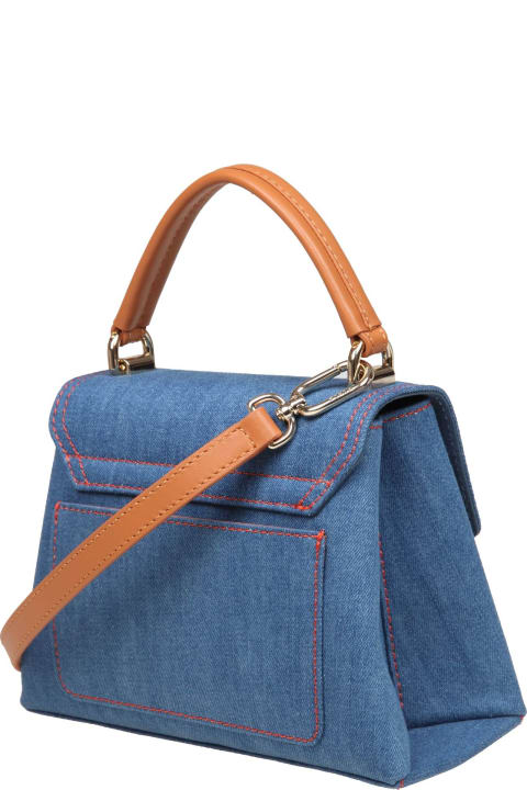 Fashion for Women Furla 1927 Mini Handbag In Blue Jeans Fabric