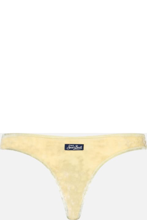 Homeware MC2 Saint Barth Woman Yellow Chenille Cheeky Swim Briefs Naomi