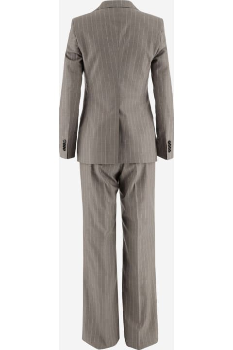 ウィメンズ スーツ Tagliatore Virgin Wool Pinstripe Suit