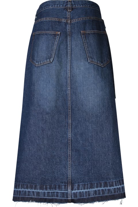 Sacai Women Sacai Blue Asymmetric Denim Skirt