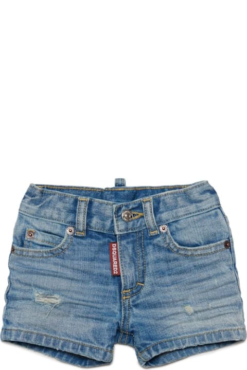 Dsquared2 ملابس تحتية لـ رُضع بنات Dsquared2 Shorts Denim Con Strappi