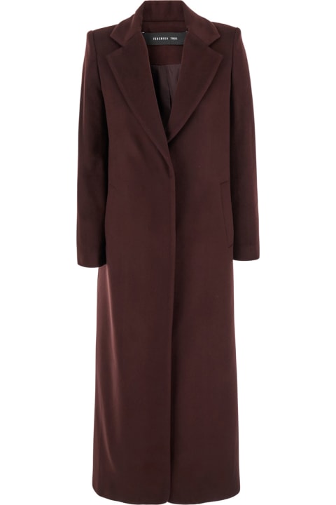 Federica Tosi لـ Women Federica Tosi Bordeaux Single-breasted Coat With Notched Revers In Wool Blend Woman