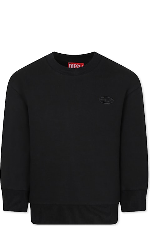 Homeware Diesel Black Sweatshirt For Boy With Logo
