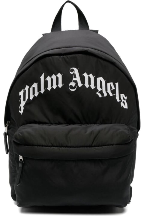 Palm Angels for Kids Palm Angels Black Backpackwith Logo In Techno Fabric Boy