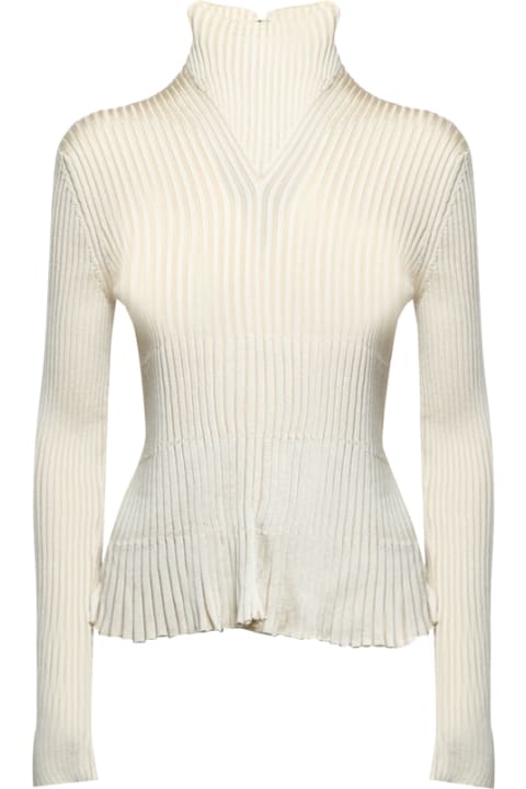 Bottega Veneta Sale for Women Bottega Veneta Pleated Sweater In Light Viscose