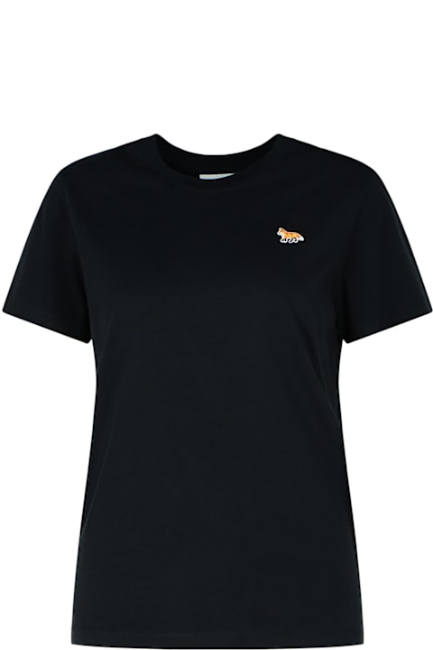 Maison Kitsuné Topwear for Women Maison Kitsuné 'baby Fox' Black Cotton T-shirt