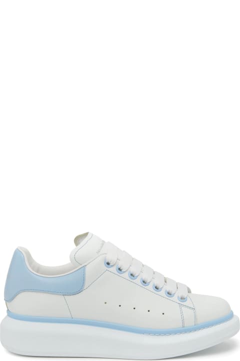 Shoes for Women Alexander McQueen White Oversized Sneakers With Powder Blue Details
