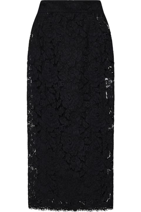ウィメンズ Dolce & Gabbanaのスカート Dolce & Gabbana Midi Lace Pencil Skirt