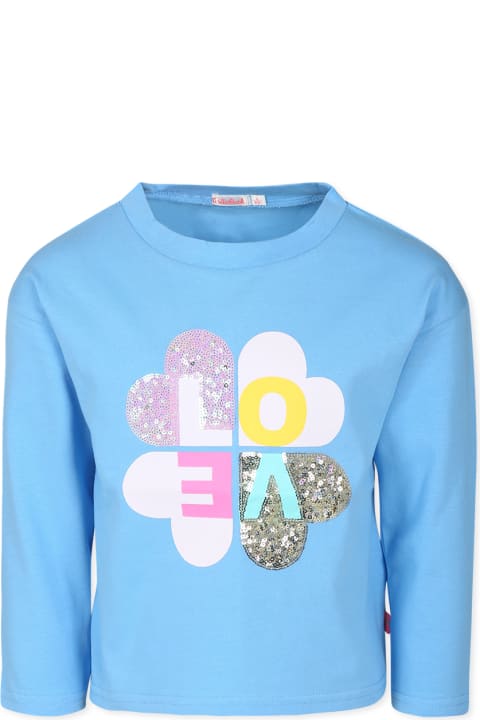 Homeware Billieblush Light Blue T-shirt For Girl With Sequins
