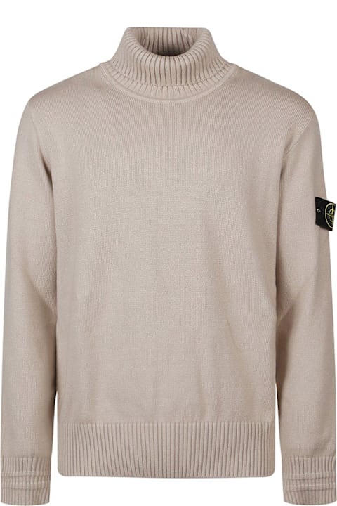 Sweaters for Men Stone Island Logo Patch Roll Neck Jumper