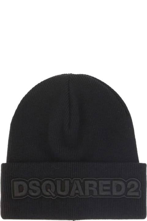 Dsquared2 Accessories for Men Dsquared2 Logo Embroidered Knit Beanie