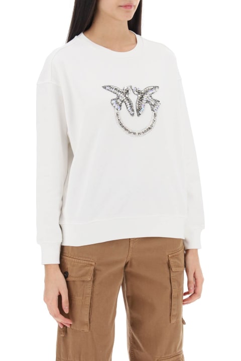 Fleeces & Tracksuits for Women Pinko Nelly Sweatshirt With Love Birds Embroidery