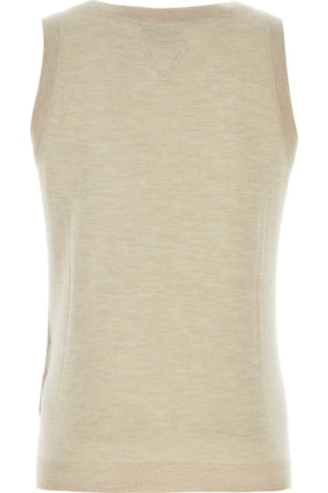 Fashion for Men Prada Melange Sand Cashmere Tank Top