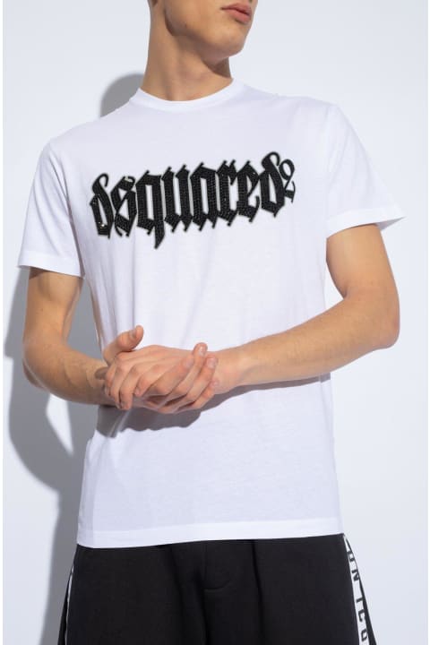 Dsquared2 for Men Dsquared2 Embellished-logo Crewneck T-shirt