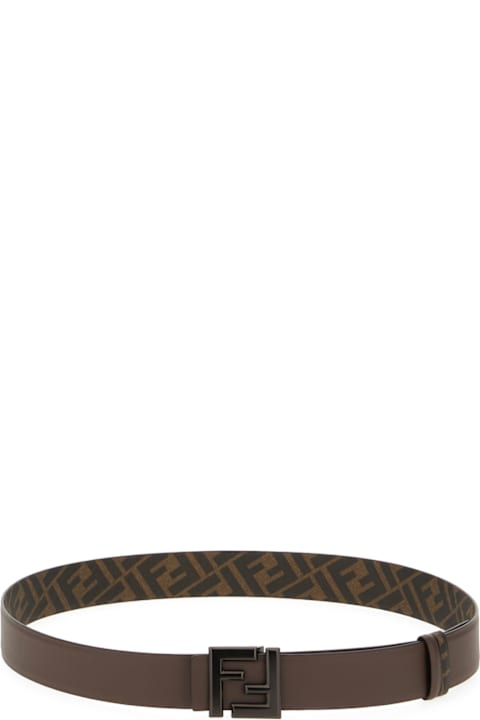 Belts for Men Fendi Dark Brown Leather Belt