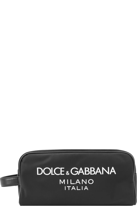 Homeware Dolce & Gabbana Nylon Nécessaire With Frontal Logo