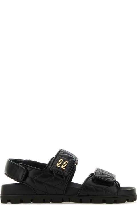 Sandals for Women Miu Miu Logo-lettering Quilted Sandals