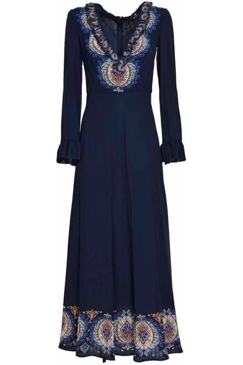 Etro Women Etro Paisley-printed Plunging V-neck Maxi Dress