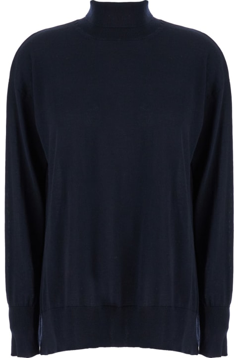 Sweaters for Women 'S Max Mara Blue High Neck Sweater In Wool Woman
