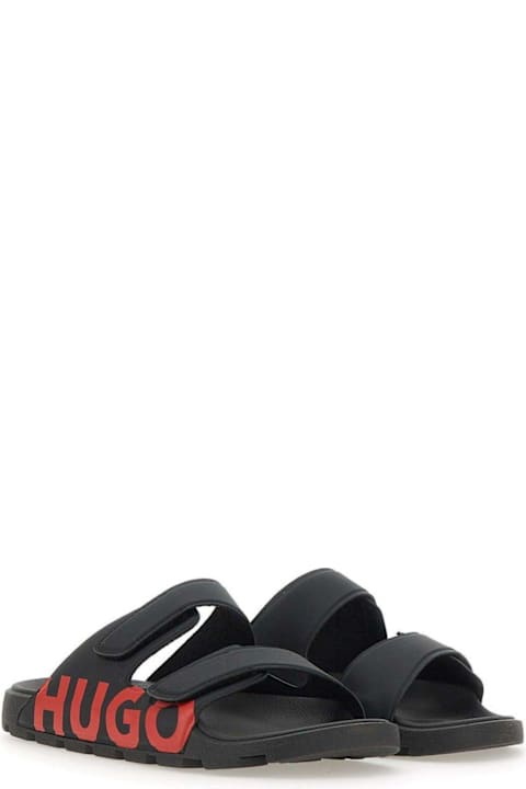 Hugo Boss أحذية أخرى لـ القسم الرجالي Hugo Boss Double Touch-closure Straps Logo Sandals