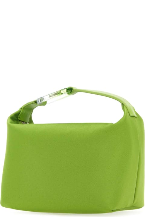 EÉRA Totes for Women EÉRA Green Satin Moonbag Handbag