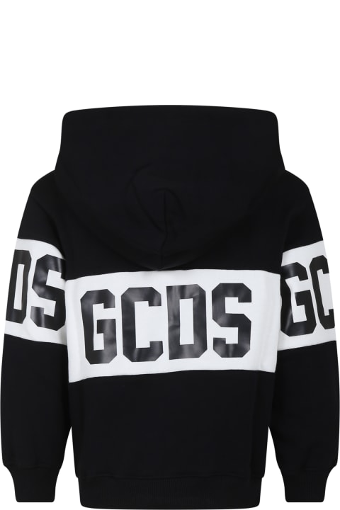 GCDS Mini Sweaters & Sweatshirts for Boys GCDS Mini Black Sweatshirt For Kids With Logo