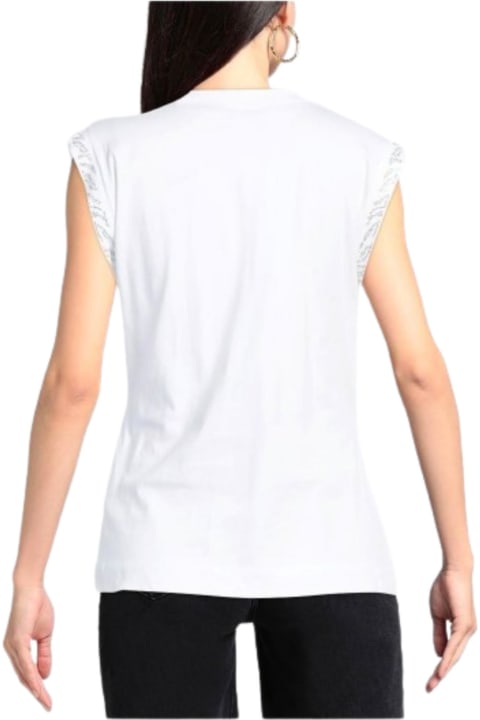 Just Cavalli Topwear for Women Just Cavalli T-shirt 74mw601 S Logo Crystal Cotton Jersey