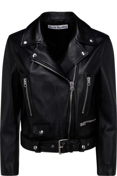 Acne Studios معاطف وجواكت لـ السيدات Acne Studios Classic Leather Biker Jacket