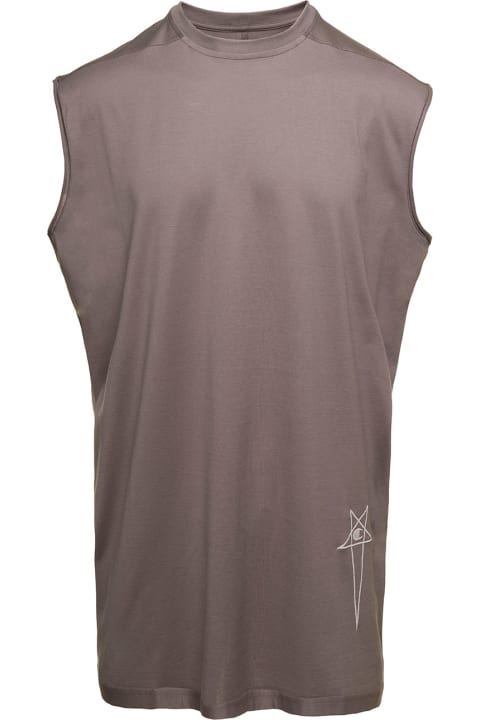 Rick Owens x Champion Topwear for Men Rick Owens x Champion 'tarp T' Grey Sleeveless Top With Small Pentagram Embroidery In Cotton Man