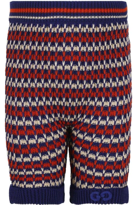 Striped Tuck Stitch Bermuda Shorts