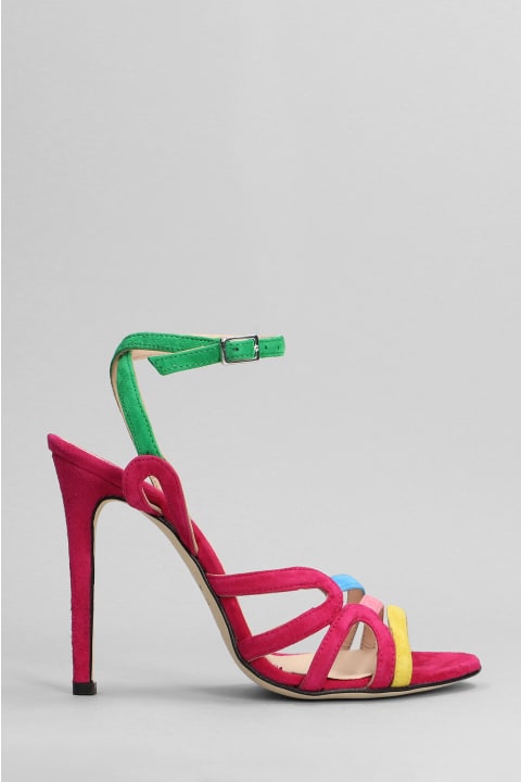 Lory  Sandals In Multicolor Suede