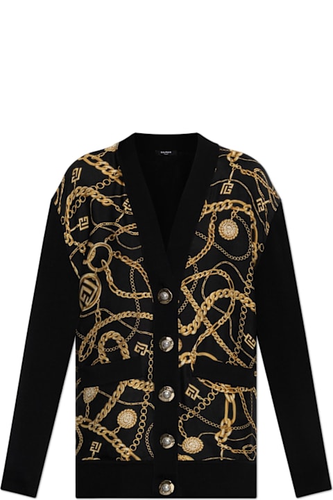 Homeware Balmain Balmain Cardigan With Combined Fabrics