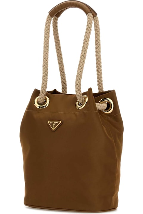 Homeware Prada Camel Re-nylon Prada Mariner Bucket Bag