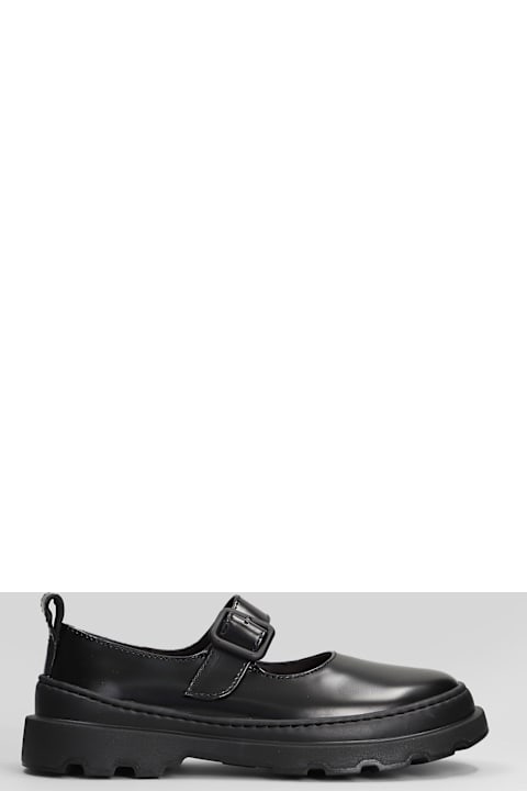 Camper Brutus Ballet Flats In Black Leather