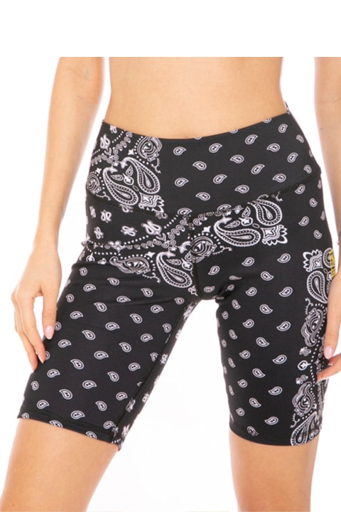 MC2 Saint Barth Pants & Shorts for Women MC2 Saint Barth Biker Shorts Black Bandana All-over Print