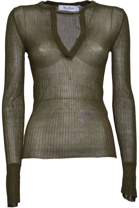 Sweaters for Women Max Mara V-neck Long-sleeved Top