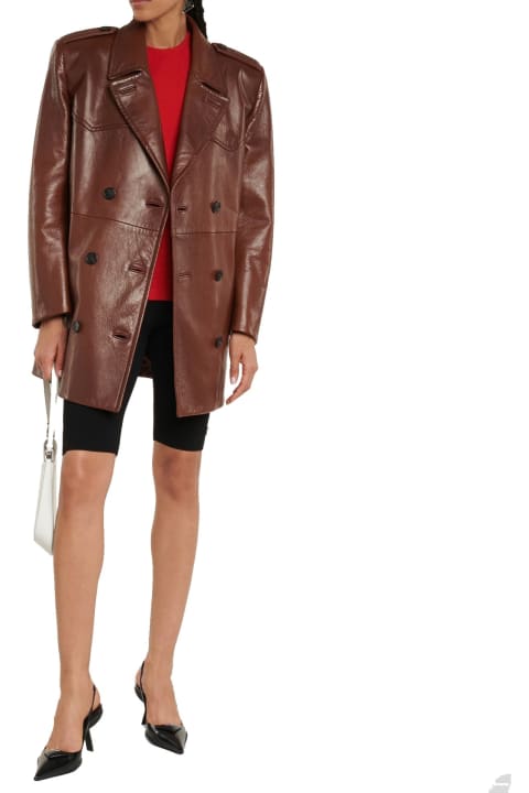 Coats & Jackets for Women Prada Leather Coat
