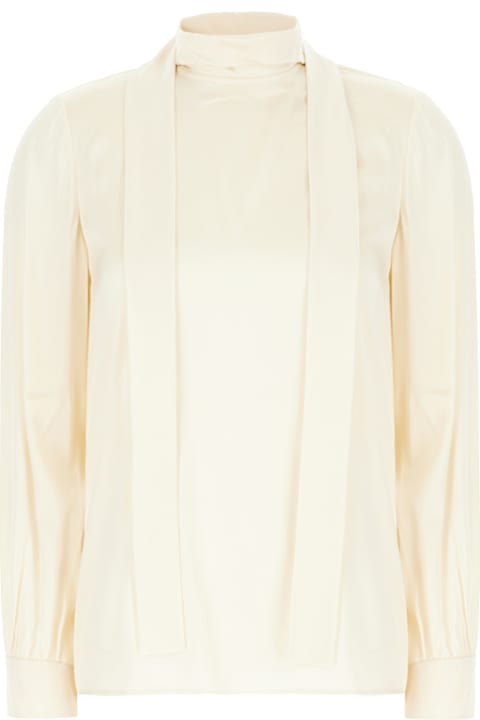 Max Mara Studio for Women Max Mara Studio Cream Stretch Silk Blouse