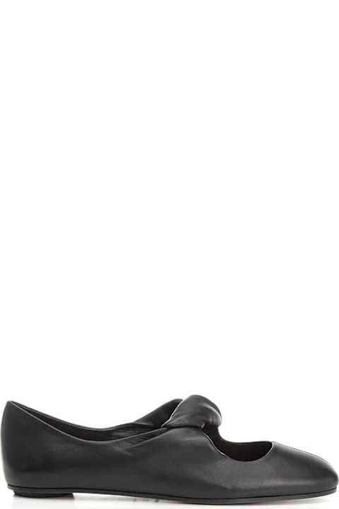 Alexander McQueen Flat Shoes for Women Alexander McQueen Black Leather Ballerina Shoes